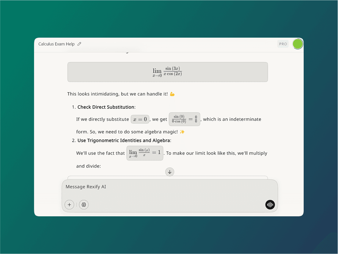 AI tutoring interface